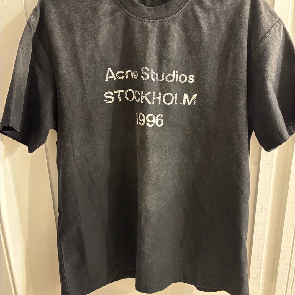 Acne Studios Charcoal Tee with White Print